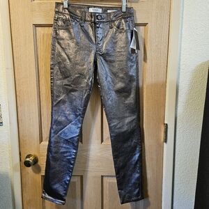 Size 26 Guess Metallic Silver Jeans
